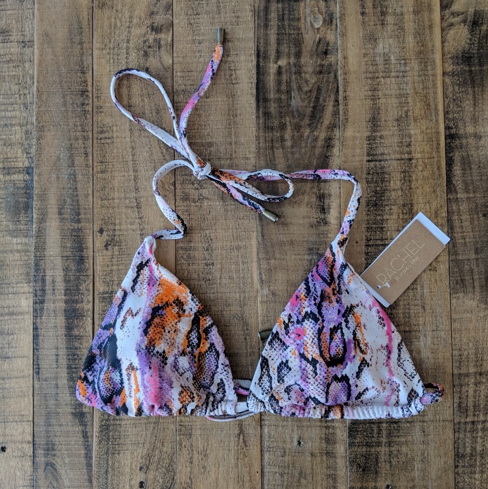 Rachel Roy Rainbow Snake Print Bikini Top NWT